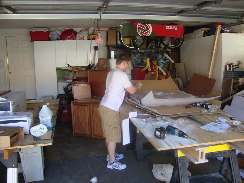 Assembly of the Wall Cabinets Begins