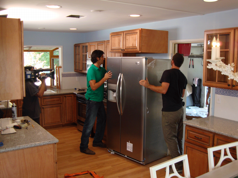 Appliances being set in place